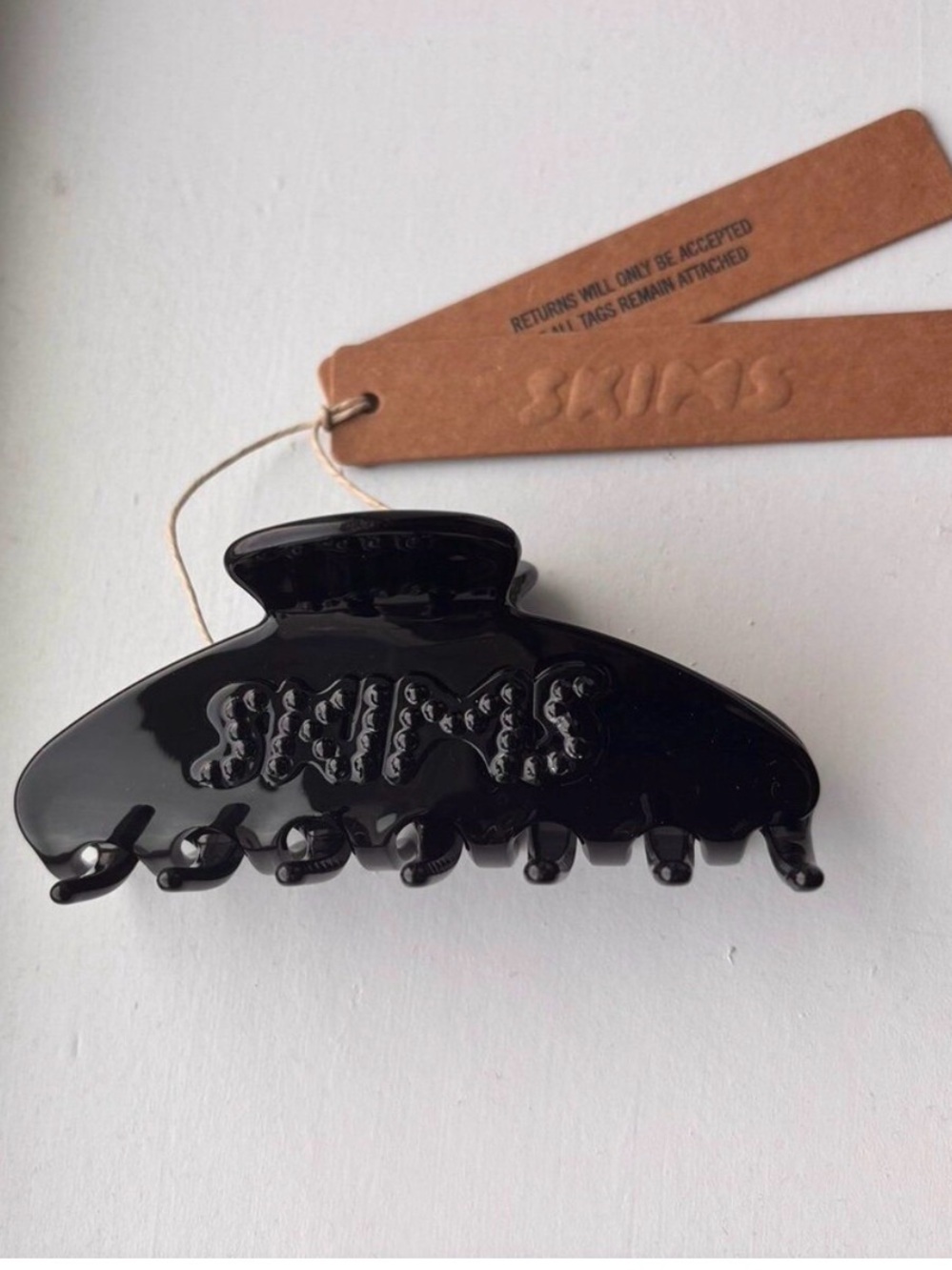 SKIMS Onyx Black Rhinestone Hair Claw Clip Brand New